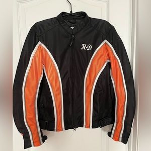Women’s Harley Davidson Orange and Black Mesh Riding Jacket